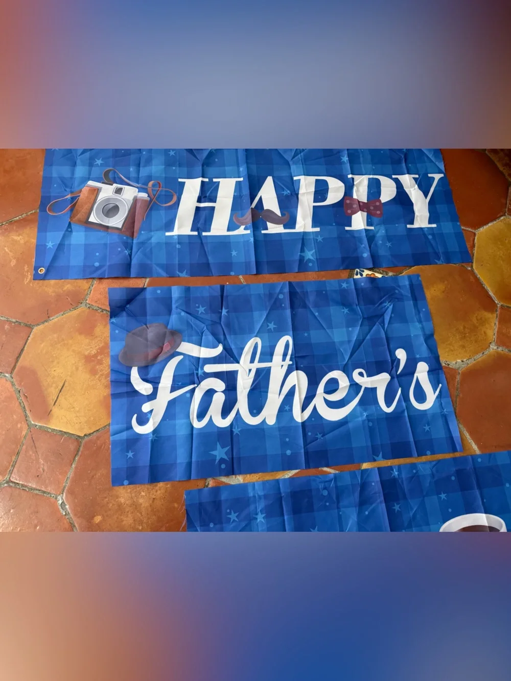Happy Father's Day Blue Banner Set